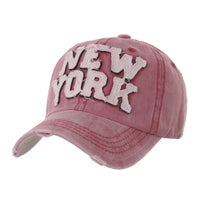 Baseball Cap Washed Distressed Trucker Hat New York DW1516