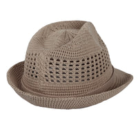 Unisex Mesh Cotton Fedora Panama Sun Summer Beach Hat Trilby DW61203
