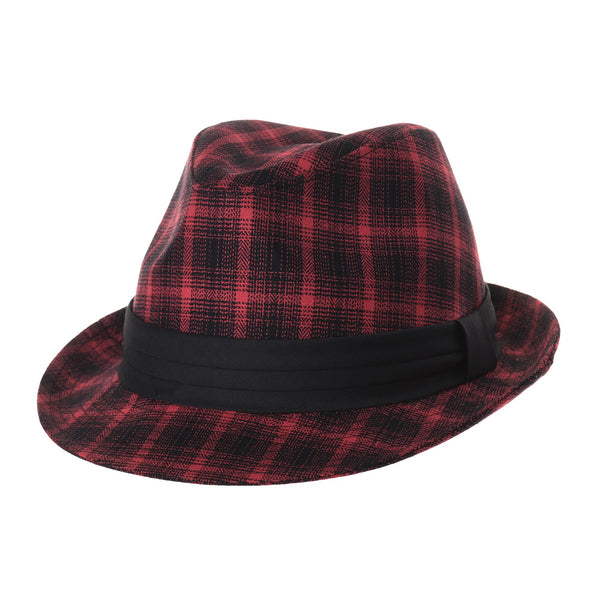 Fedora Hat Tartan Plaid Check Pattern Cotton Hat