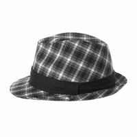 Fedora Hat Tartan Plaid Check Pattern Cotton Hat DW6680