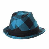 Fedora Hat Gingham Plaid Check Pattern Cotton Hat DW6681