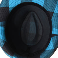 Fedora Hat Gingham Plaid Check Pattern Cotton Hat DW6681