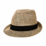 Linen Fedora Hat Paper Straw Banded Summer Cool