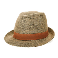 Linen Fedora Hat Paper Straw Banded Summer Cool DW6711