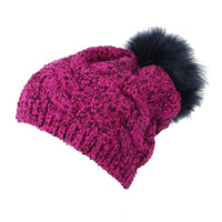 Winter Knitted Cable Bobble Pom Beanie Hat Slouchy DWP1136