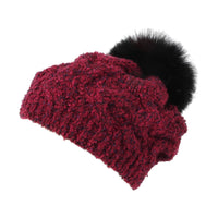 Winter Knitted Cable Bobble Pom Beanie Hat Slouchy DWP1136