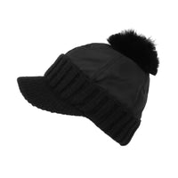 Winter Fleece Knit Visor Pom Beanie Hat Baseball Cap DWR1133