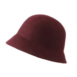 Wool Felt Fedora Simple Classic Bucket Hat GN61308