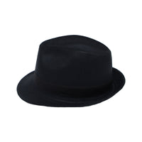 Vintage Fedora Hat Faux Leather Short Brim with Band GN61331