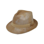 Fedora Hat Classic Faux Leather Short Brim with Band