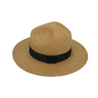 Wide Brim Fedora Panama Sun Hat Straw Black Banded GN61334