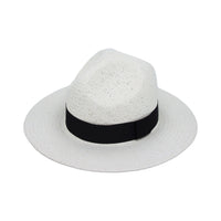 Wide Brim Fedora Panama Sun Hat Straw Black Banded GN61334