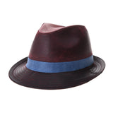 Vintage Fedora Hat Weathered Faux Leather Indiana Jones Hat GN6746