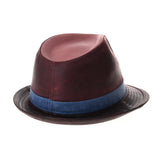 Vintage Fedora Hat Weathered Faux Leather Indiana Jones Hat GN6746