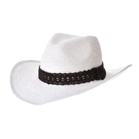 Western Cowboy Hat Cool Paper Straw Banded Chin Strap