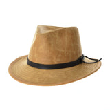 Weathered Faux Leather Outback Hat
