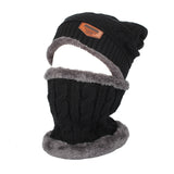 Fleece Winter Knit Beanie Hat Slouchy Cap Neck Warmer