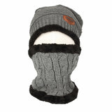 Fleece Winter Knit Beanie Hat Slouchy Cap Neck Warmer GZX0020