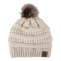 Cable Knit Ribbed Pom Beanie Winter Hat Slouchy Cap HZP0030