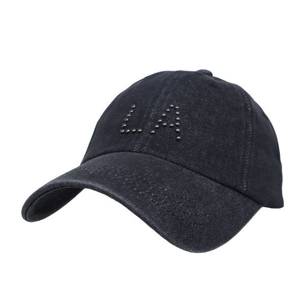 Denim Baseball Cap NY Beads Embroidery Cotton Casual Dad Hat