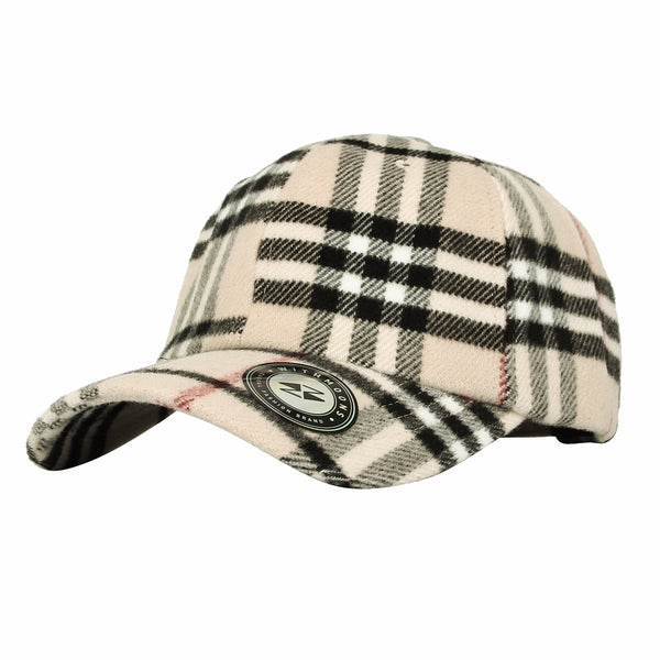 Baseball Cap Tartan Plaid Check Winter Cotton Hat