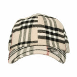 Baseball Cap Tartan Plaid Check Winter Cotton Hat KR11087