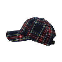 Baseball Cap Tartan Plaid Check Winter Cotton Hat KR11087