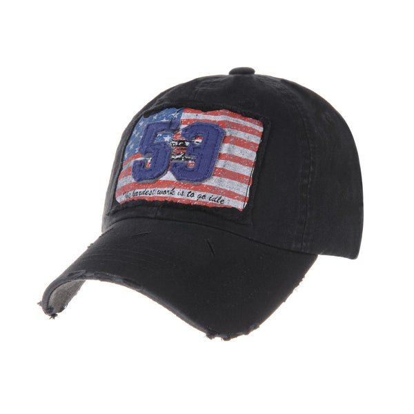 Baseball Cap Vintage Style Distressed Washed Cotton Summer Dad Hat  Trucker Cap Adjustable American Flag Patch For Men Women
