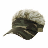 Flare Hair Sun Visor Cap with Fake Hair Wig Novelty KR1588