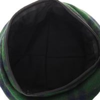 Polyester Beret Hat Tartan Check Leather Sweatband KR3781