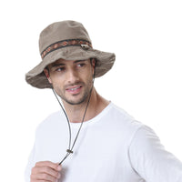 Boonie Bush Hat Aztec Pattern Wide Brim Side Snap