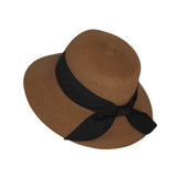 Floppy Summer Beach Sun Hat Paper Straw Ribbon Banded KR91202