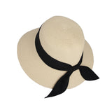 Floppy Summer Beach Sun Hat Paper Straw Ribbon Banded KR91202