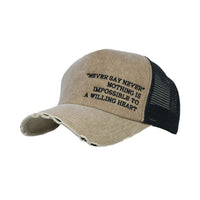 Distressed Mesh Baseball Cap Cotton Dad Trucker Hat