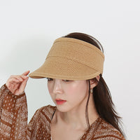 Womens Wide Brim Sun Visor Foldable Straw Beach Hat KRV1201