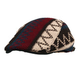 Aztec Tribal Pattern Knitted Newsboy Hat Flat Cap LD3030
