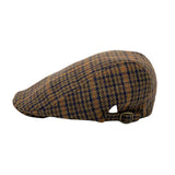 Houndstooth Plaid Check Pattern Newsboy Hat Wool Adjustable Flat Cap LD31461