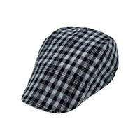 Cotton Newsboy Hat Gatsby Ivy Flat Cap Tartan Check Adjustable