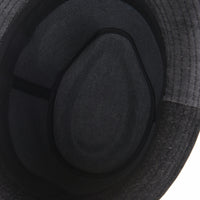 Denim Cotton Fedora Hat with Faux Leather Band LD3279