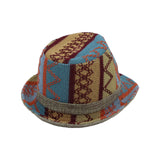 Fedora Hat Aztec Pattern Trilby Short Brim with Band LD61347