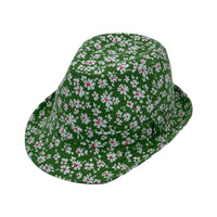 Flower Pattern Fedora Hat Short Brim Sun Hat Classic Trilby
