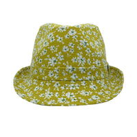 Flower Pattern Fedora Hat Short Brim Sun Hat Classic Trilby LD61516