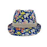 Flower Pattern Fedora Hat Short Brim Sun Hat Classic Trilby LD61517