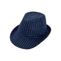 Pinstripe Pattern Fedora Hat Classic Wool Trilby Short Brim Cap LD61544