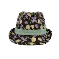 Flower Pattern Fedora Hat Short Brim Sun Hat Classic Trilby LD61546