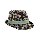 Flower Pattern Fedora Hat Short Brim Sun Hat Classic Trilby LD61546