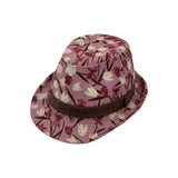 Flower Pattern Fedora Hat Short Brim Sun Hat Classic Trilby LD61546