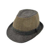 Wool Herringbone Fedora Hats for Men - Manhattan Trilby Winter Structured Crushable Short Brim LD61574