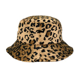 Leopard Soft Plush Winter Bucket Hat Fluffy Fashion Cap LDB1471