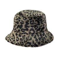Leopard Soft Plush Winter Bucket Hat Fluffy Fashion Cap LDB1471